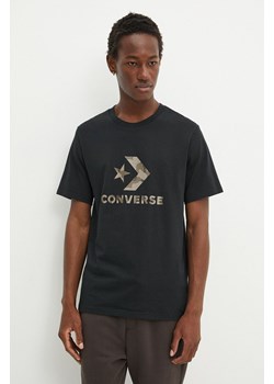 Converse t-shirt bawełniany męski kolor czarny z nadrukiem 10026684-A01 ze sklepu ANSWEAR.com w kategorii T-shirty męskie - zdjęcie 174739018