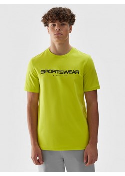 Męski t-shirt z nadrukiem 4F 4FWAW24TTSHM1586 - zielony ze sklepu Sportstylestory.com w kategorii T-shirty męskie - zdjęcie 174746088