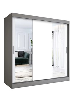 Szafa przesuwna antracyt + biały 200 cm - Seko 6X ze sklepu Edinos.pl w kategorii Szafy - zdjęcie 174749135