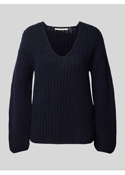 Sweter z dzianiny z dekoltem w serek ze sklepu Peek&Cloppenburg  w kategorii Swetry damskie - zdjęcie 174749875