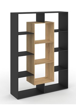IDOMYA Essentials Regał w kolorze czarno-jasnobrązowym na książki - 104 x 143 x 30 cm ze sklepu Limango Polska w kategorii Regały i witryny - zdjęcie 174750706