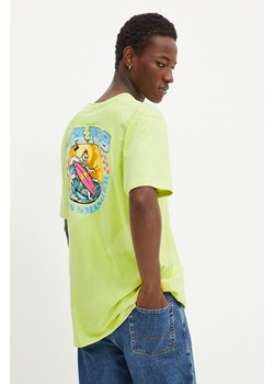 Vans t-shirt męski kolor zielony z nadrukiem VN000KHTDAC1 ze sklepu ANSWEAR.com w kategorii T-shirty męskie - zdjęcie 174753919