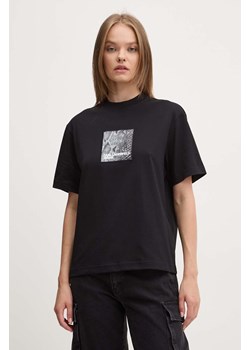 Karl Lagerfeld Jeans t-shirt bawełniany damski kolor czarny 246J1701 ze sklepu ANSWEAR.com w kategorii Bluzki damskie - zdjęcie 174758628