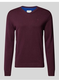 Sweter z dzianiny o kroju regular fit z dekoltem w serek ze sklepu Peek&Cloppenburg  w kategorii Swetry męskie - zdjęcie 174758889