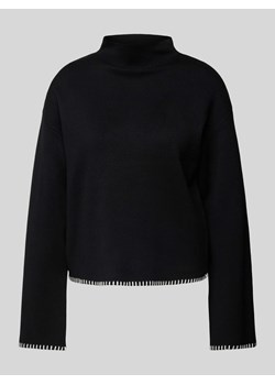 Sweter z dzianiny z mieszanki wiskozy ze wzorem ze stójką ze sklepu Peek&Cloppenburg  w kategorii Swetry damskie - zdjęcie 174759498