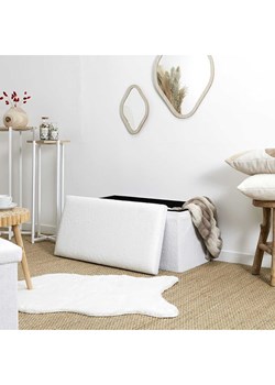 THE HOME DECO FACTORY Ławka w kolorze białym ze skrzynią - 76 x 38 x 38 cm ze sklepu Limango Polska w kategorii Meble - zdjęcie 174762528