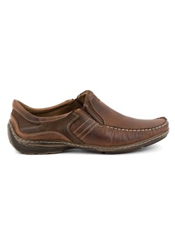 KOMODO Buty męskie mokasyny skórzane 627K brązowe ze sklepu ButyModne.pl w kategorii Mokasyny męskie - zdjęcie 174767635