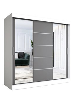Szafa z drzwiami przesuwnymi 200 cm biały + antracyt - Ebia 6X ze sklepu Edinos.pl w kategorii Szafy - zdjęcie 174773909