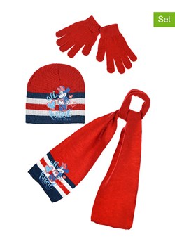 Disney Minnie Mouse 3-częściowy zestaw &quot;Minnie Mouse&quot; w kolorze czerwonym ze sklepu Limango Polska w kategorii Czapki dziecięce - zdjęcie 174775605