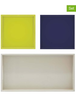 Remember Tace (3 szt.) &quot;Trias&quot; w kolorze zielono-granatowo-jasnoszarym ze sklepu Limango Polska w kategorii Misy i tace dekoracyjne - zdjęcie 174775818