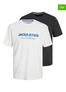 Jack &amp; Jones Koszulki (2 szt.) w kolorze białym i antracytowym ze sklepu Limango Polska w kategorii T-shirty męskie - zdjęcie 174776027