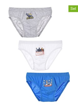 Avengers Slipki (3 pary) &quot;Avengers&quot; w kolorze szarym, białym i niebieskim ze sklepu Limango Polska w kategorii Majtki dziecięce - zdjęcie 174776406
