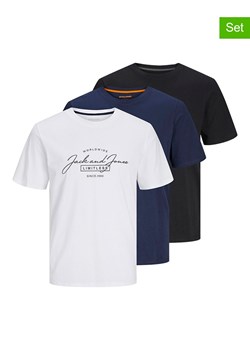 Jack &amp; Jones Koszulki (3 szt.) w kolorze białym, granatowym i czarnym ze sklepu Limango Polska w kategorii T-shirty męskie - zdjęcie 174776679