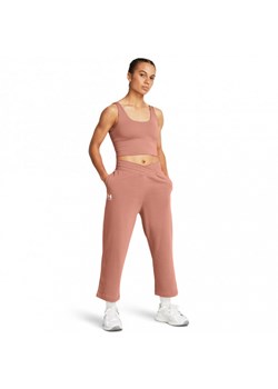 Damskie spodnie dresowe Under Armour UA Rival Terry Crop Wide Leg - różowe ze sklepu Sportstylestory.com w kategorii Spodnie damskie - zdjęcie 174777157