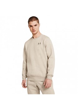 Męska bluza dresowa nierozpinana bez kaptura Under Armour UA Essential Fleece Crew - beżowa ze sklepu Sportstylestory.com w kategorii Bluzy męskie - zdjęcie 174777289