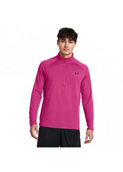 Męska bluza treningowa nierozpinana bez kaptura Under Armour UA Tech 2.0 1/2 Zip - różowa ze sklepu Sportstylestory.com w kategorii Bluzy męskie - zdjęcie 174777295