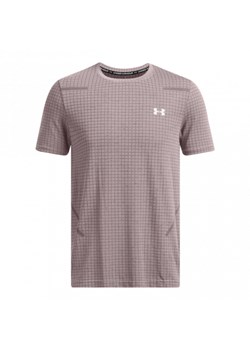 Męska koszulka treningowa Under Armour Vanish Seamless Grid SS - beżowa ze sklepu Sportstylestory.com w kategorii T-shirty męskie - zdjęcie 174777536