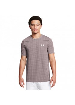 Męska koszulka treningowa Under Armour Vanish Seamless Grid SS - beżowa ze sklepu Sportstylestory.com w kategorii T-shirty męskie - zdjęcie 174777537