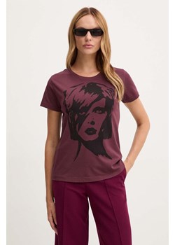 Pinko t-shirt bawełniany damski kolor różowy 100355 A293 ze sklepu ANSWEAR.com w kategorii Bluzki damskie - zdjęcie 174780037