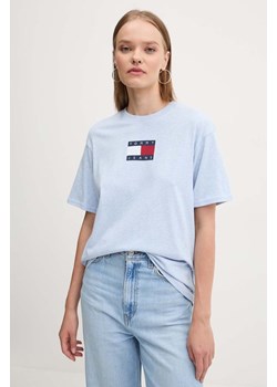 Tommy Jeans t-shirt bawełniany damski kolor niebieski DW0DW18796 ze sklepu ANSWEAR.com w kategorii Bluzki damskie - zdjęcie 174780076