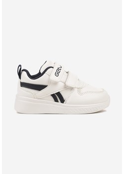 Białe Buty Sportowe Sneakersy na Płaskiej Podeszwie Zapinane na Rzepy Ozdobione Paskami Elirene ze sklepu born2be.pl w kategorii Buty sportowe dziecięce - zdjęcie 174784298