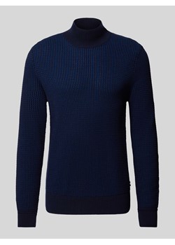 Sweter z dzianiny z prążkowanymi wykończeniami ze sklepu Peek&Cloppenburg  w kategorii Swetry męskie - zdjęcie 174784506