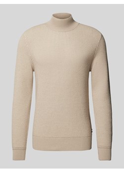 Sweter z dzianiny z prążkowanymi wykończeniami ze sklepu Peek&Cloppenburg  w kategorii Swetry męskie - zdjęcie 174784635