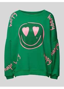 Bluza z nadrukiem z motywem model ‘Happy Heart Face’ ze sklepu Peek&Cloppenburg  w kategorii Bluzy damskie - zdjęcie 174784988