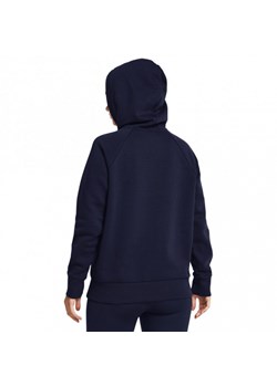 Damska bluza dresowa nierozpinana z kapturem Under Armour UA Rival Fleece Hoodie - granatowa ze sklepu Sportstylestory.com w kategorii Bluzy damskie - zdjęcie 174787228