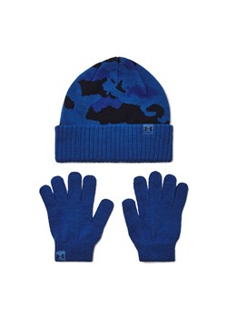 Chłopięcy zestaw czapka zimowa i rękawiczki Under Armour B Beanie/Glove Combo - granatowy ze sklepu Sportstylestory.com w kategorii Rękawiczki dziecięce - zdjęcie 174787285