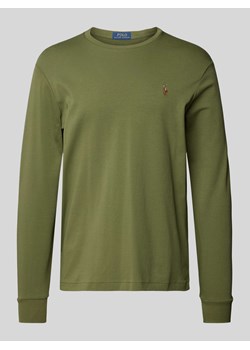 Bluzka z długim rękawem o kroju custom slim fit z okrągłym dekoltem ze sklepu Peek&Cloppenburg  w kategorii T-shirty męskie - zdjęcie 174791109