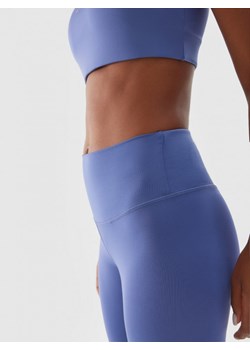 Damskie legginsy treningowe 4F 4FWAW24TFTIF277 - niebieskie ze sklepu Sportstylestory.com w kategorii Spodnie damskie - zdjęcie 174792365