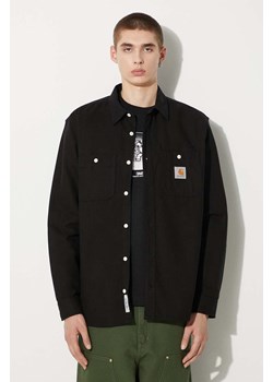 Carhartt WIP koszula bawełniana Longsleeve Clink Shirt męska kolor czarny relaxed z kołnierzykiem klasycznym I032830.8901 ze sklepu PRM w kategorii Koszule męskie - zdjęcie 174795388