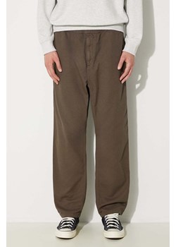 Carhartt WIP spodnie bawełniane Flint Pant kolor brązowy proste I029919.964GD ze sklepu PRM w kategorii Spodnie męskie - zdjęcie 174795528