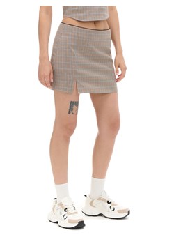 Cropp - Spódnica mini w kratę z wiskozą - brązowy ze sklepu Cropp w kategorii Spódnice - zdjęcie 174802396
