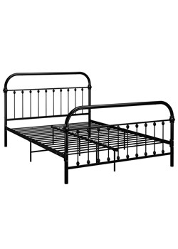 Czarne metalowe łóżko w stylu loft 140x200 cm - Etiosa ze sklepu Edinos.pl w kategorii Łóżka i materace - zdjęcie 174808695