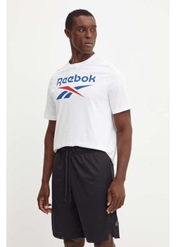 Reebok t-shirt bawełniany męski kolor biały z nadrukiem 100071175 ze sklepu ANSWEAR.com w kategorii T-shirty męskie - zdjęcie 174809767