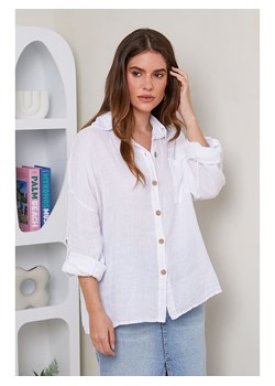Rodier Lin Lniana koszula w kolorze białym ze sklepu Limango Polska w kategorii Koszule damskie - zdjęcie 174810707