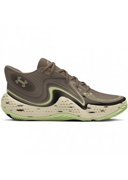 Buty do koszykówki uniseks Under Armour UA Spawn 6 Mid Camo - olikwowe/khaki ze sklepu Sportstylestory.com w kategorii Buty sportowe męskie - zdjęcie 174813919