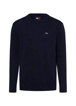 Tommy Jeans Męska bluza z dzianiny Mężczyźni Bawełna granatowy jednolity ze sklepu vangraaf w kategorii Swetry męskie - zdjęcie 174815698