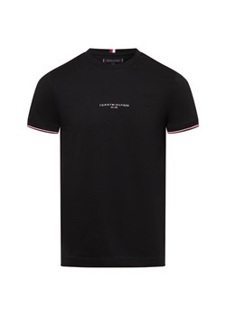 Tommy Hilfiger T-shirt męski Mężczyźni Bawełna czarny jednolity ze sklepu vangraaf w kategorii T-shirty męskie - zdjęcie 174817129