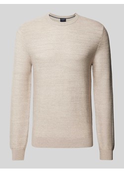 Sweter z dzianiny o kroju slim fit z fakturowanym wzorem ze sklepu Peek&Cloppenburg  w kategorii Swetry męskie - zdjęcie 174817938