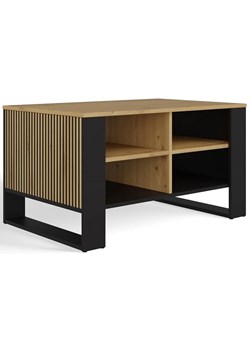 Stolik kawowy z lamelami dąb artisan + czarny - Renfi 7X ze sklepu Edinos.pl w kategorii Stoły - zdjęcie 174823799