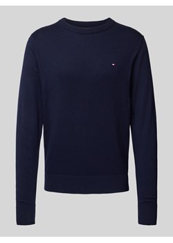 Sweter z dzianiny z wyhaftowanym logo model ‘PIMA’ ze sklepu Peek&Cloppenburg  w kategorii Swetry męskie - zdjęcie 174824155