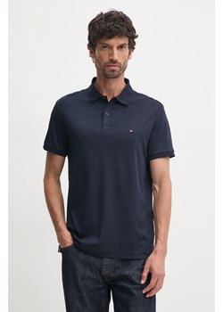 Tommy Hilfiger polo bawełniane kolor granatowy gładki ze sklepu ANSWEAR.com w kategorii T-shirty męskie - zdjęcie 174825798