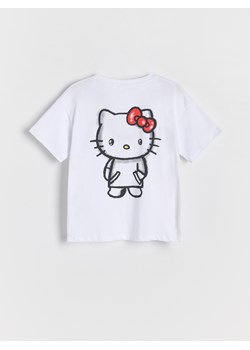 Reserved - T-shirt z nadrukiem Hello Kitty - biały ze sklepu Reserved w kategorii Bluzki dziewczęce - zdjęcie 174828609