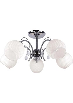 Pięcioramienny klasyczny żyrandol szklany klosz z kryształkami 3X S120 K8-E53 ze sklepu Edinos.pl w kategorii Lampy wiszące - zdjęcie 174833047