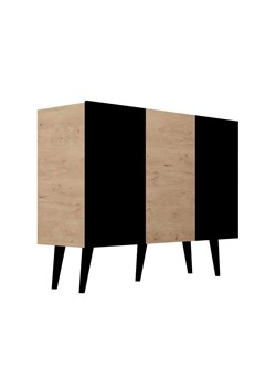 Nowoczesna komoda na nóżkach dąb artisan + czarny - Dubby 3X ze sklepu Edinos.pl w kategorii Komody - zdjęcie 174833119