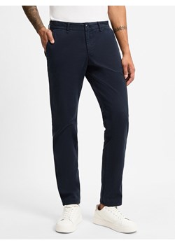 Alberto Męskie spodnie materiałowe - Lou Mężczyźni Bawełna granatowy jednolity ze sklepu vangraaf w kategorii Spodnie męskie - zdjęcie 174835785