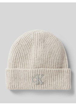 Czapka beanie z wyhaftowanym logo model ‘THICK’ ze sklepu Peek&Cloppenburg  w kategorii Czapki zimowe damskie - zdjęcie 174838209